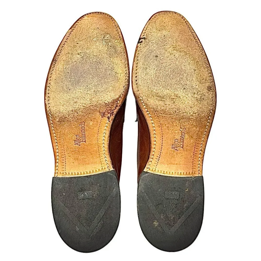 Allen Edmonds Barrington Loafers Men’s Size 10A Tan Brown Leather Strap USA